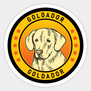 Goldador Dog Portrait Sticker